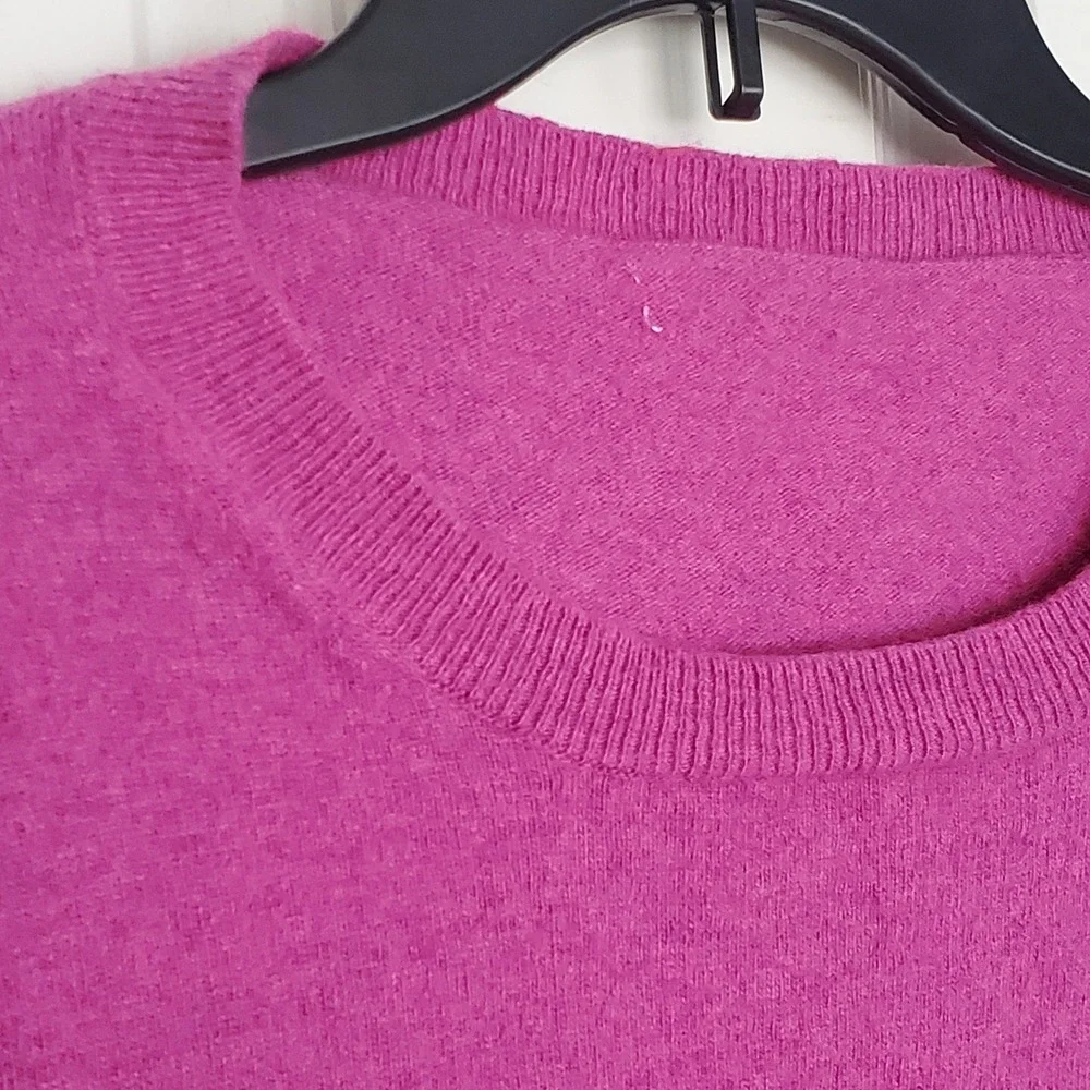 J.Crew Reimagined Fuchsia Wool Cotton Blend Crewneck Sweater Fair Trade Med?